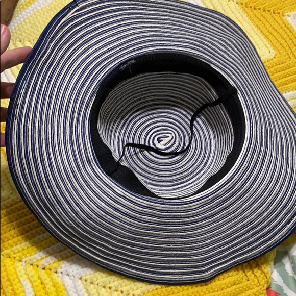 Vintage Blue Striped Floppy Hat - Picture 2 of 3